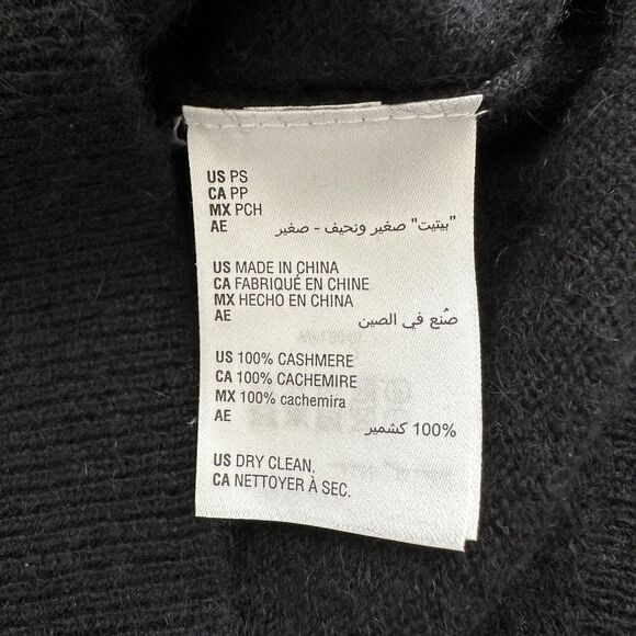 Charter Club Cashmere Sweater Size Petite Small Black V-Neck Pullover - Picture 5 of 8